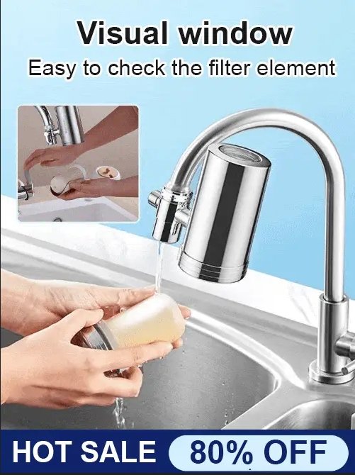 PVZXR🔥 Installation-free Stainless Steel Household Faucet Water Purifier
