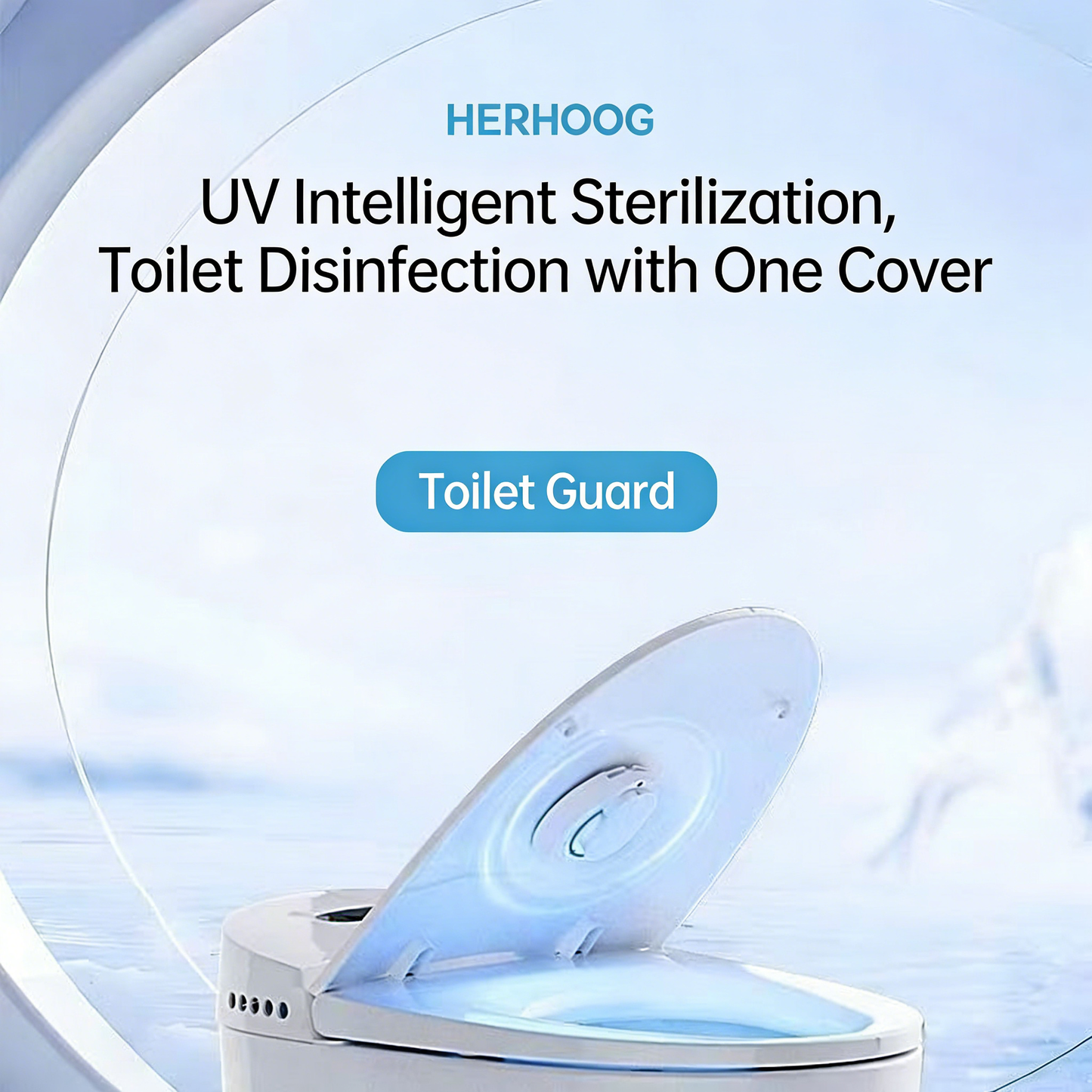 HERHOOG Toilet Seat Guardian: Fully Automatic Disinfection, Odor Removal, and UV Sterilization Device