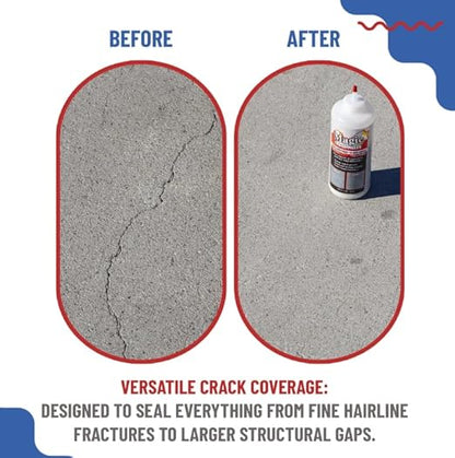 Magic Crack Filler Concrete Slab Gray, for Filling in Concrete Cracks on Driveways, Walkways and Patios. Installs Easily Dry Granular No Mess and DIY