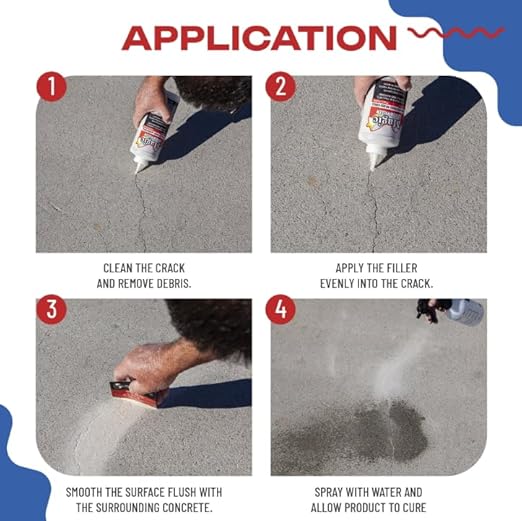 Magic Crack Filler Concrete Slab Gray, for Filling in Concrete Cracks on Driveways, Walkways and Patios. Installs Easily Dry Granular No Mess and DIY