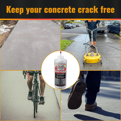 Magic Crack Filler Concrete Slab Gray, for Filling in Concrete Cracks on Driveways, Walkways and Patios. Installs Easily Dry Granular No Mess and DIY