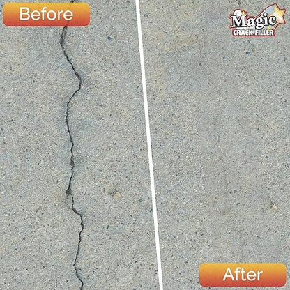 Magic Crack Filler Concrete Slab Gray, for Filling in Concrete Cracks on Driveways, Walkways and Patios. Installs Easily Dry Granular No Mess and DIY