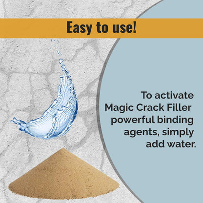 Magic Crack Filler Concrete Slab Gray, for Filling in Concrete Cracks on Driveways, Walkways and Patios. Installs Easily Dry Granular No Mess and DIY