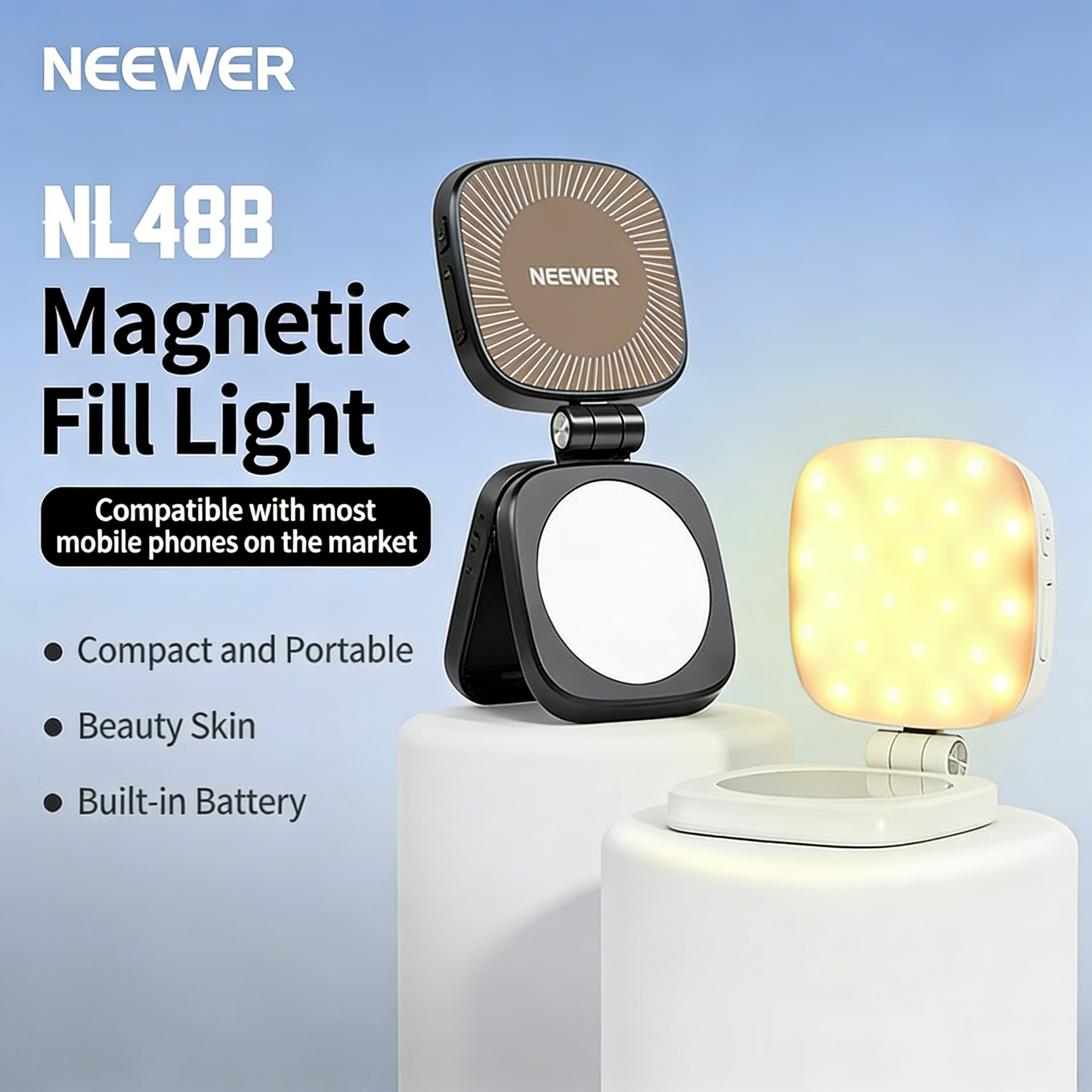 Panda Lamp Magnetic Phone Fill Light Beauty Flip Extended Shooting Video