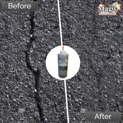 Magic Crack Filler Concrete Slab Gray, for Filling in Concrete Cracks on Driveways, Walkways and Patios. Installs Easily Dry Granular No Mess and DIY