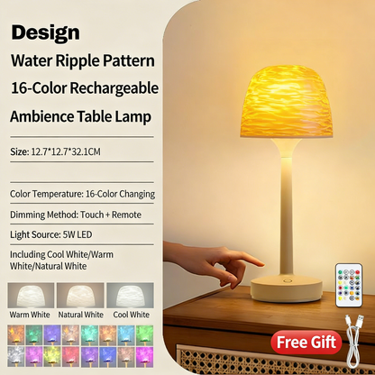 Popular tall bedside lamp with water ripple pattern, romantic projection night light, perfect as a Christmas gift for couples.