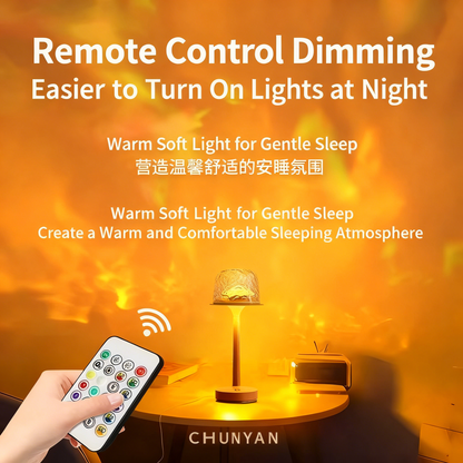 Popular tall bedside lamp with water ripple pattern, romantic projection night light, perfect as a Christmas gift for couples.